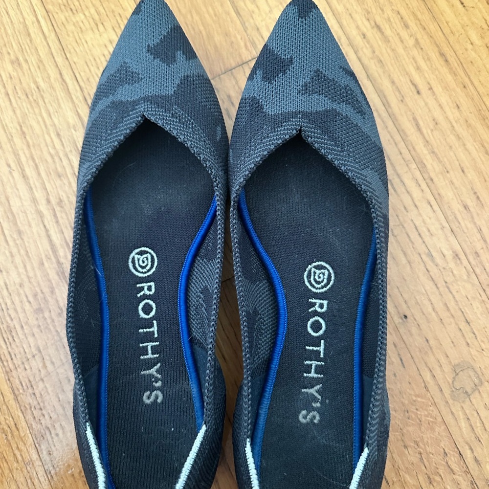 Rothy's Women's Camouflage Flats with Blue Accents